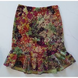 Odille Multicolored Floral Knee Length Skirt